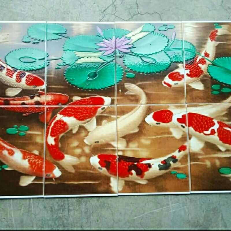 Panel Keramik Ikan Koi Teratai 8x20x25 Shopee Indonesia