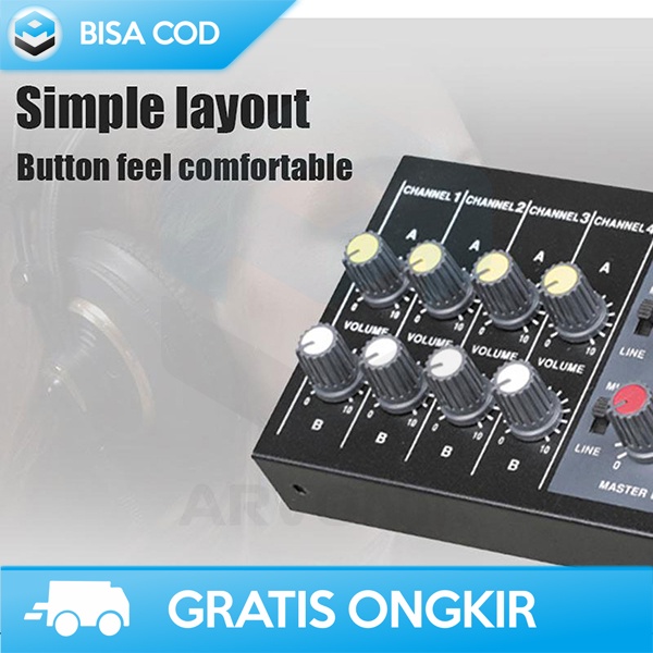 MIXER PODCAST KARAOKE BY WEITESI 8 CHANNEL INPUT MIKROFON PORTABLE ORI