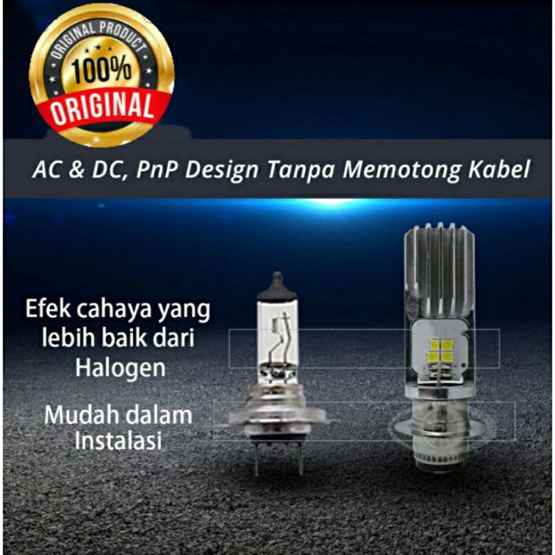 Lampu LED motor depan matic bebek SUPER TERANG untuk semua motor  soket H 6