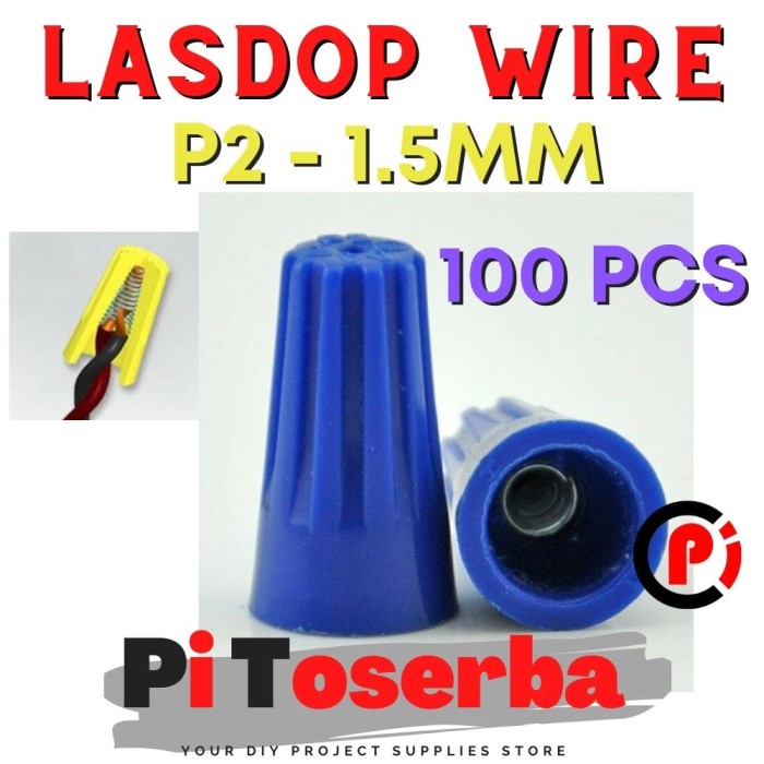 Per 100 Pcs Lasdop P2 Screw On Wire 2.5mm Blue Twist On Wire Bungkus