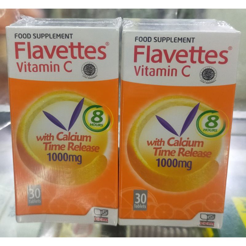 Flavettes Vitamin C With Calcium Time Release 1000mg // Aman di lambung