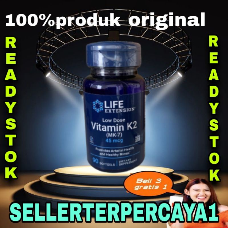 Jual life extension low dose vitamin k2 mk7 45mcg 90softgel Shopee