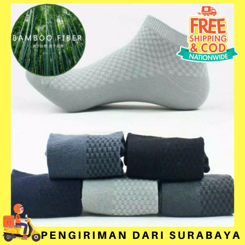 Premium Kaos Kaki Serat Bambu Arang Bamboo Original Pendek Pria Wanita Kerja Kantor Sekolah Santai