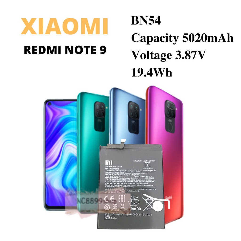 (NC) Batre Baterai Battery Original Redmi 9 / 9A / Note 9 BN54