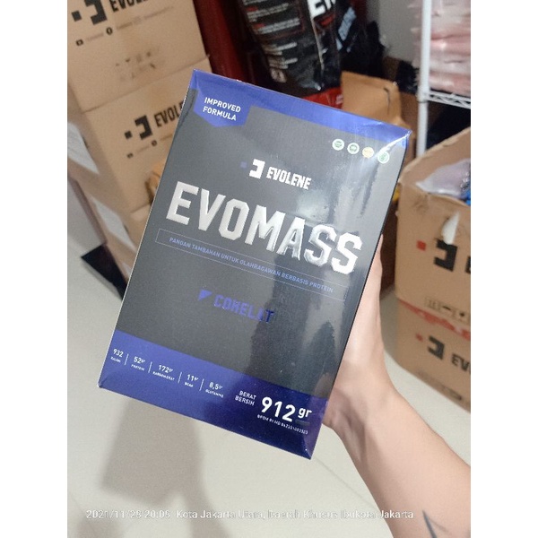 EVOLENE Evomass Gainer 912 gram 2lbs | Evo Mass BPOM HALAL MUI evomas PREVO