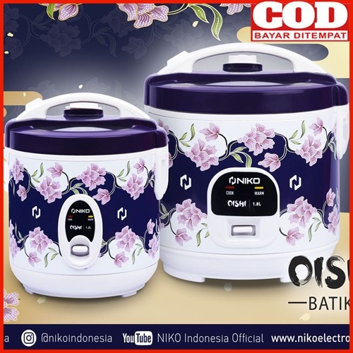 MAGIC COM NIKO OISHI BATIK 1.2 LT TUTUP KACA / PENANAK NASI / RICE COOKER