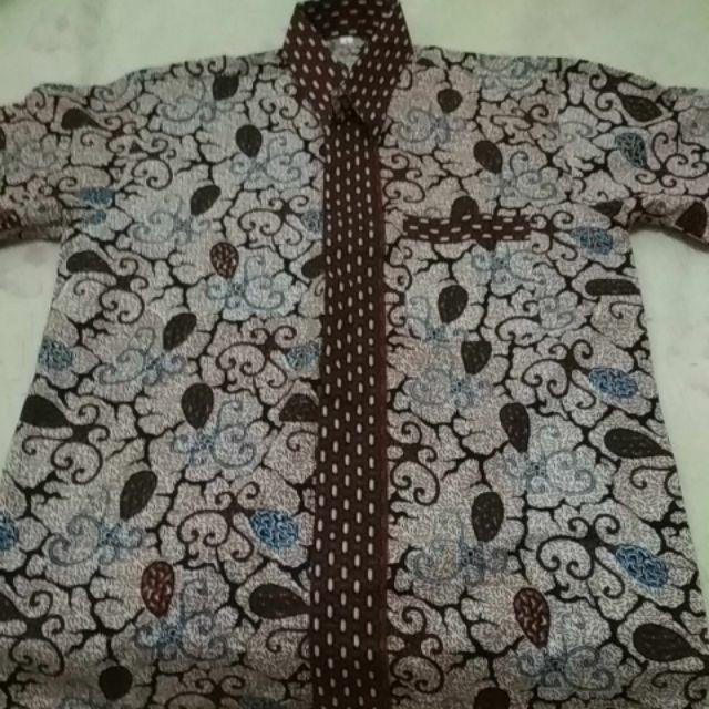 Bswart Batik Hrb026 Kenongo Hem Pendek Padi Pekalongan M L Xl Batik Pria Murah Modern Grosir Batik