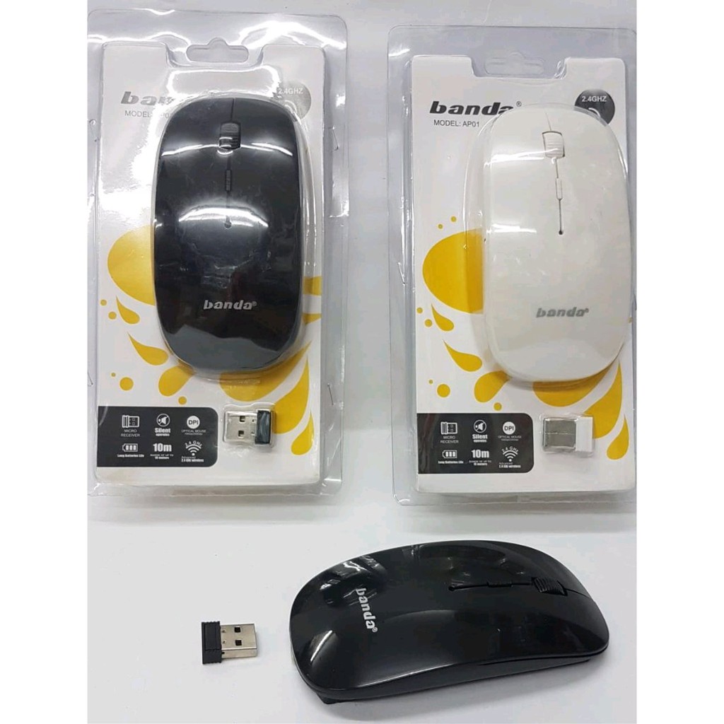 AP01 Mouse Wireless Banda Mouse tanpa Kabel - Random Color