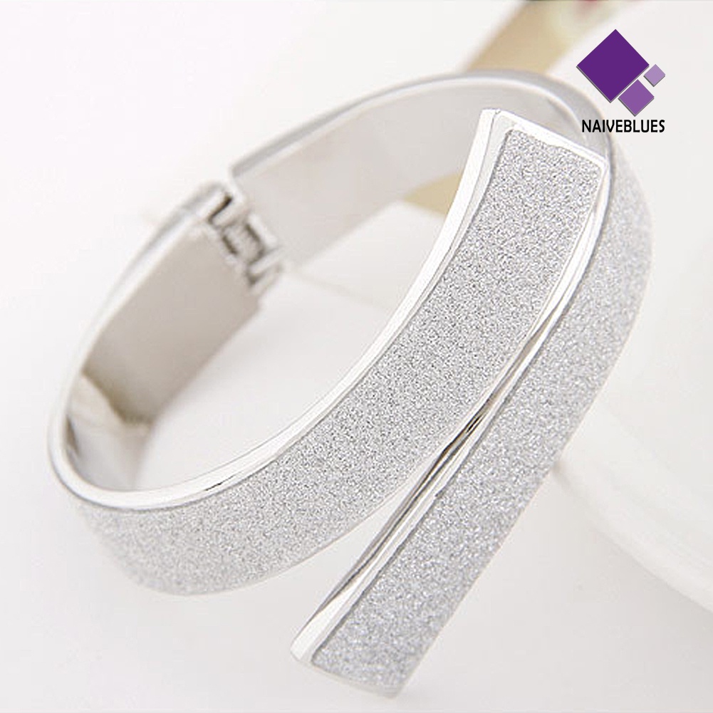 Naiveblue &gt; Gelang Tangan Cuff Fashion Elegan Aksen Glitter Untuk Perhiasan Wanita / Hadiah