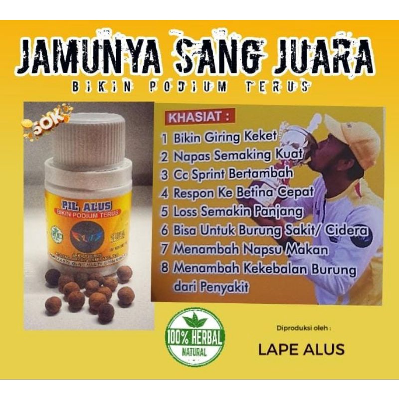 JAMU PIL ALUS JAMU MERPATI KOLONG TERLARIS DAN TERBUKTI 50butir