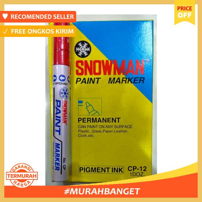 

Paint Marker / Cat Merah Permanent Snowman Cp 12 - Alat Tulis - Spidol