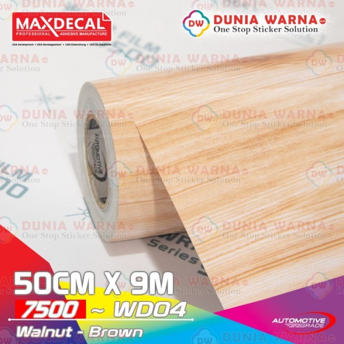 sale [ROLL 50CM X 9M] MAXDECAL 7500 WD04 WALNUT BROWN Motif Kayu Coklat