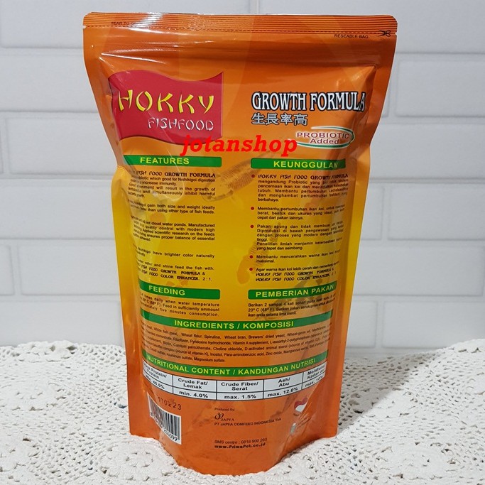 HOKKY GROWTH 1 KG 1KG Makanan Pakan Ikan Koi FORMULA PROBIOTIC