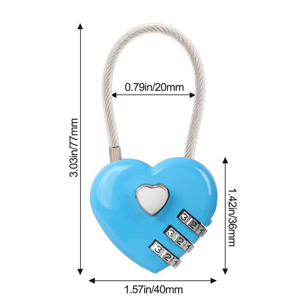 Preva 1pc Heart Shaped Lock Locker Case Supply Luar Dial Kombinasi Koper Travel Kode Valentine Day 3digi Password