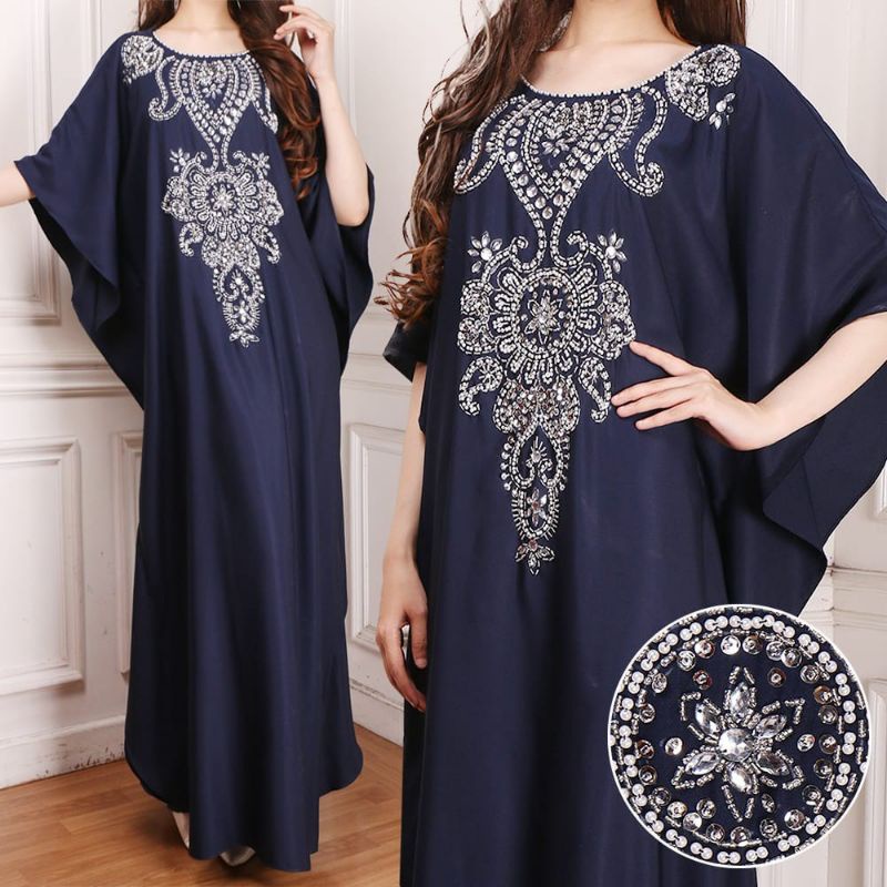 Baju gamis wanita terbaru model pesta kekinian ceruty polos Kaffa Size M L XL XXL busui syar'i