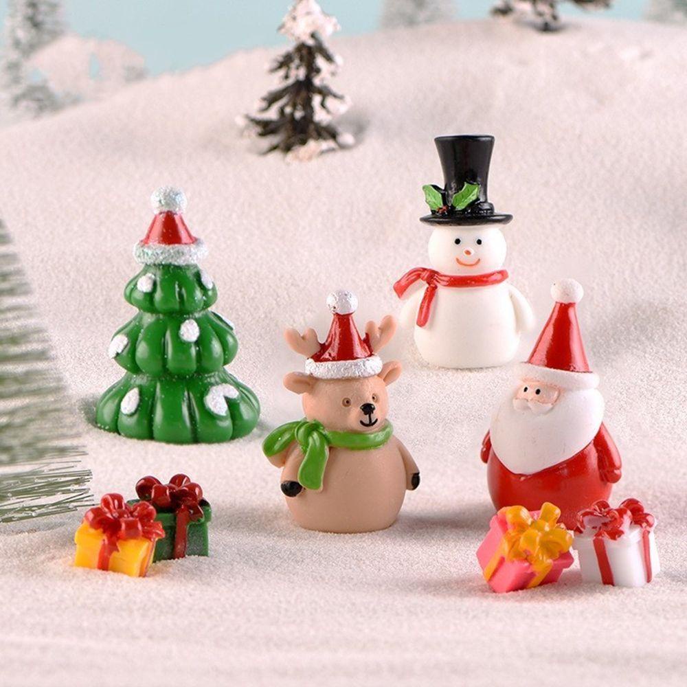 [Elegan] Miniatur Natal Santa Claus Snowman Terrarium Angka Patung Dekorasi Taman Peri