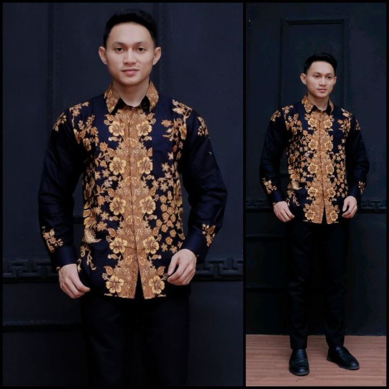 KEMEJA BATIK LENGAN PANJANG BAJU PRIA MODERN KEKINIAN