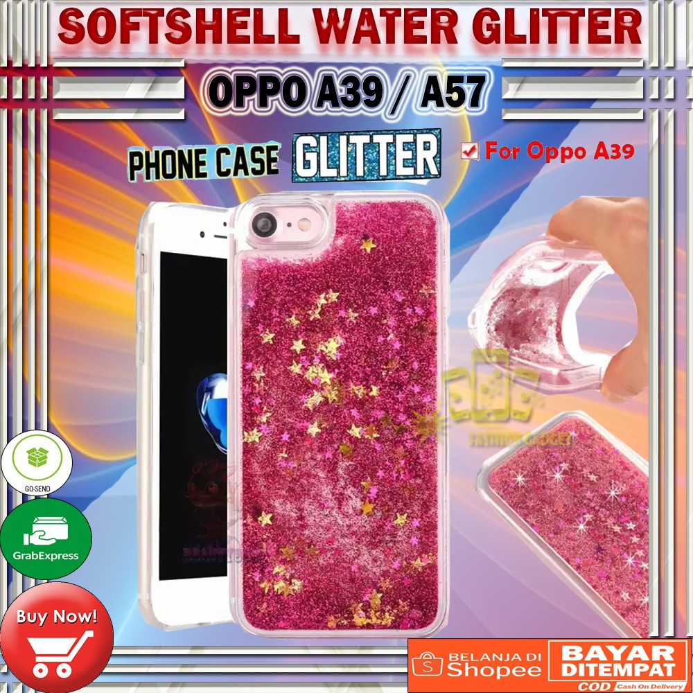 (Random) Silikon Oppo A39 / A57 Water Glitter Auarium Casing / Case / Jelly Case / Silicone Oppo A57