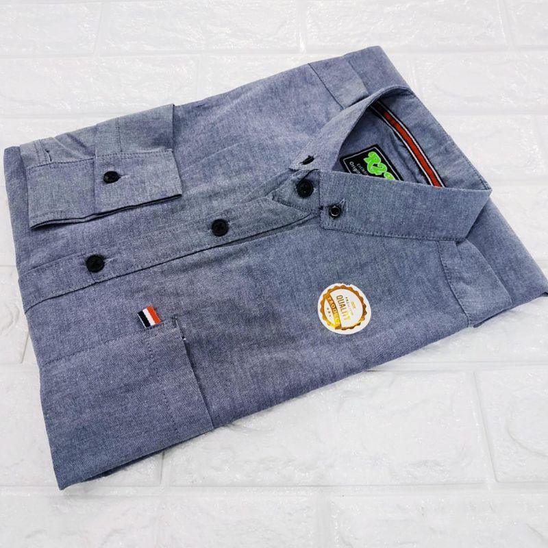(BISA COD) Kemeja Polos Katun Kerja Kantor Formal Lengan Panjang Pria / kemejapria / kemeja kerja