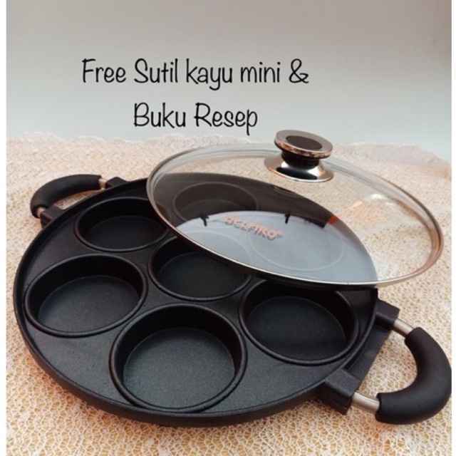 DELFIRO Cake Pan Cetakan Apem Martabak Kue Lumpur Lubang 7 8