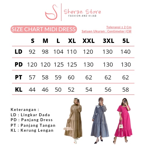 Gamis Midi Polos Jumbo Ld 120 130 140 KARENIA MIDI DRESS OVERSIZE S M L XL XXL XXXL 5L