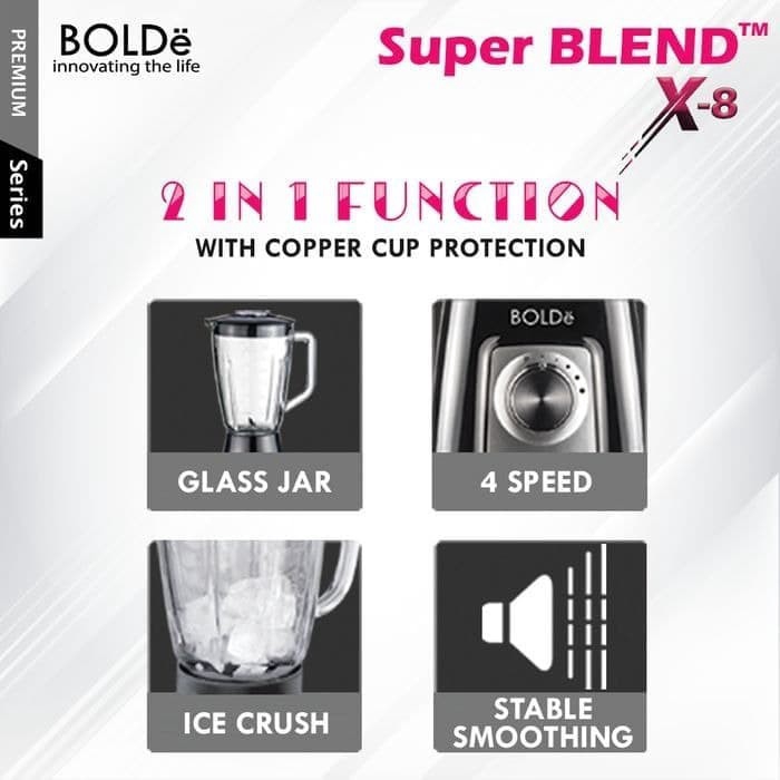 BOLDe Super Blend X8 / Blender / Juice Bolde / Blender Kaca Tebal Asli