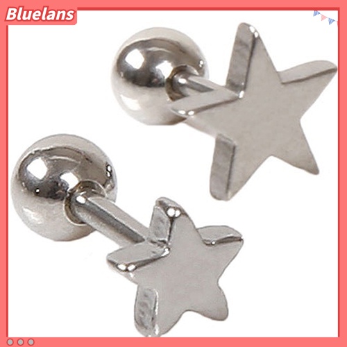 Bluelans 1 Pair Unisex Pentagram Pattern Alloy Ear Stud Earring Jewelry Charms