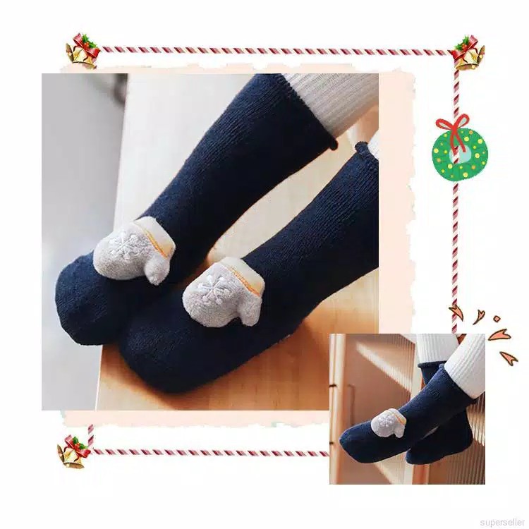 Kaos Kaki Tebal Edisi Natal untuk Bayi Usia 0-3 Tahun Super High Quality