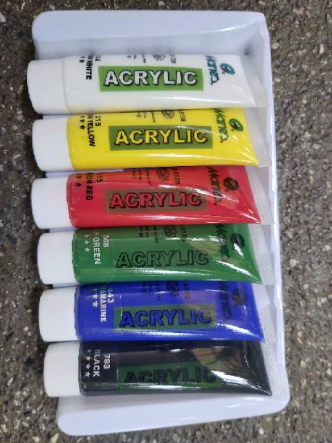 

HJK Cat Akrilik Set Lukis Maries Isi 6 Warna Dasar x 30 ml / Marie's Acrylic Paint Color 6x30 ml No