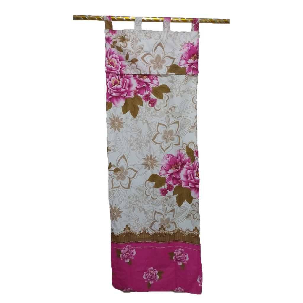 (COD) Gorden Kaca Minimalis / Gorden Jendela Minimalis Motif Bunga Pink Laura