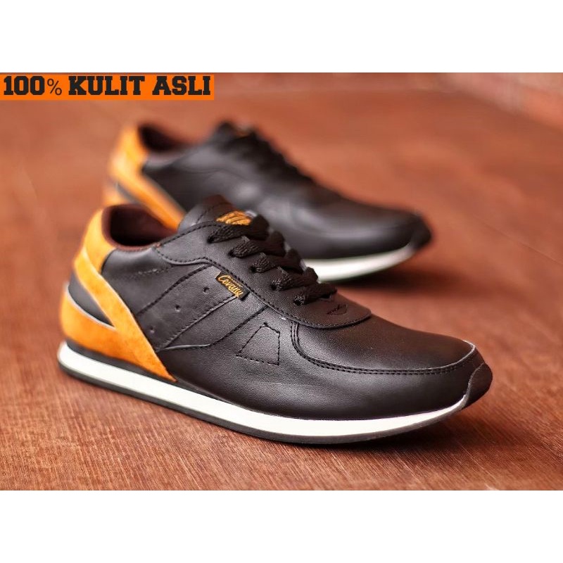 WOLF|100% KULIT ASLI SNEAKERS PRIA KASUAL SPORTY CEVANY JELLAL ORIGINAL CH1