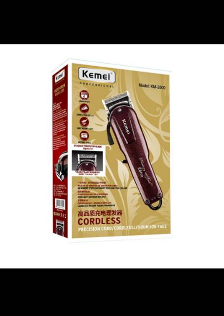 Alat Cukur Rambut Rechargeable Kemei ORIGINAL Km-2600 - Alat Cukur Rambut Cas