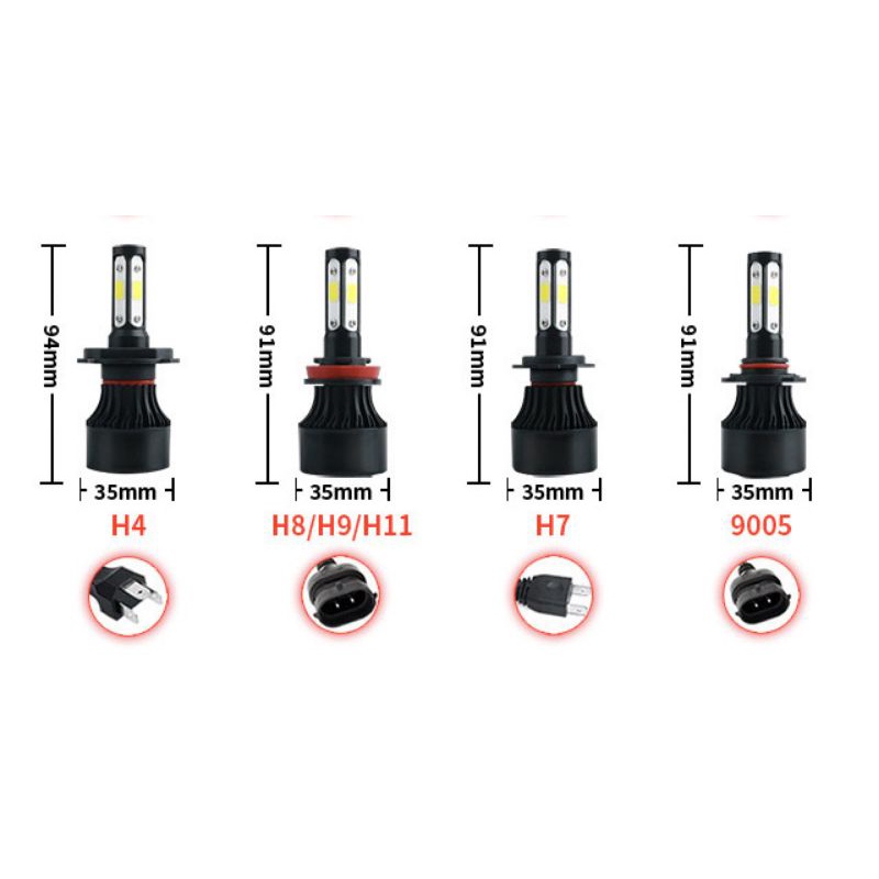 Lampu LED Utama Depan Mobil 4 Sisi X7 H4 Dan H11 H7 Lampu Mobil COB Super Bright harga 1 Pasang