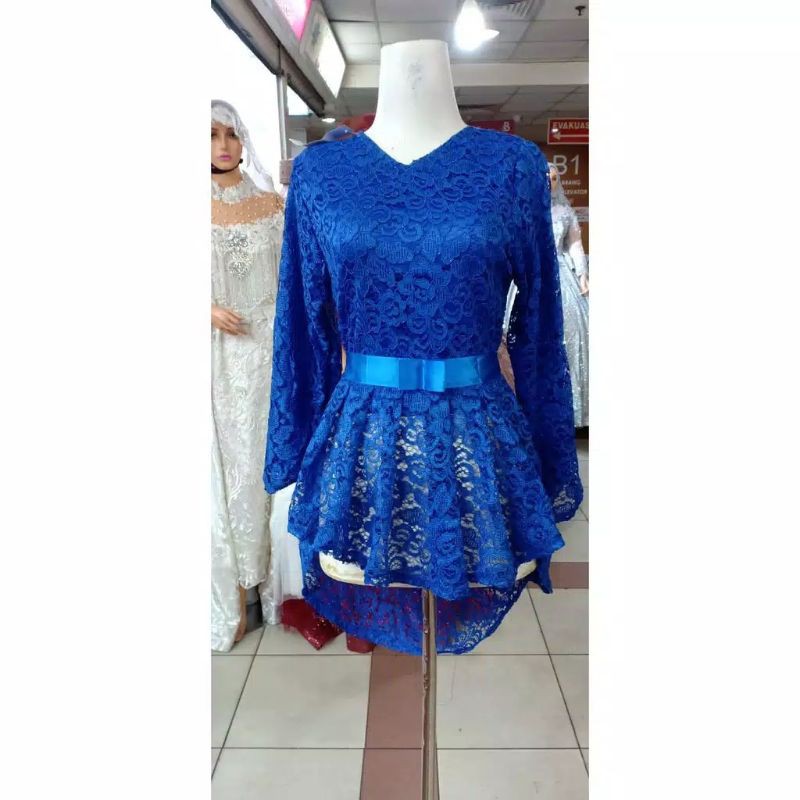 ( HANYA ATASAN ) KEBAYA DEWI BROKAT / KEBAYA AURORA BROKAT MODERN / HIJAU BOTOL / GOLD / MAROON / DUSTY / NAVY / SILVER-1
