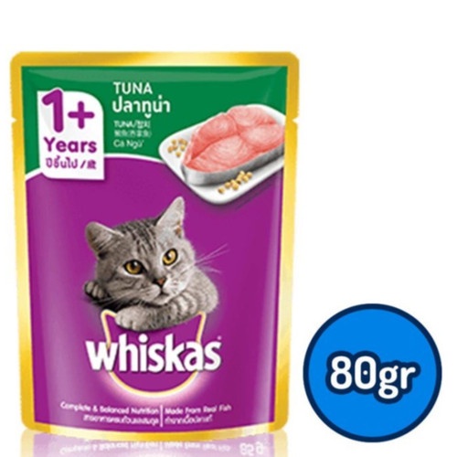 WHISKAS POUCH TUNA 80 GRAM WET FOOD