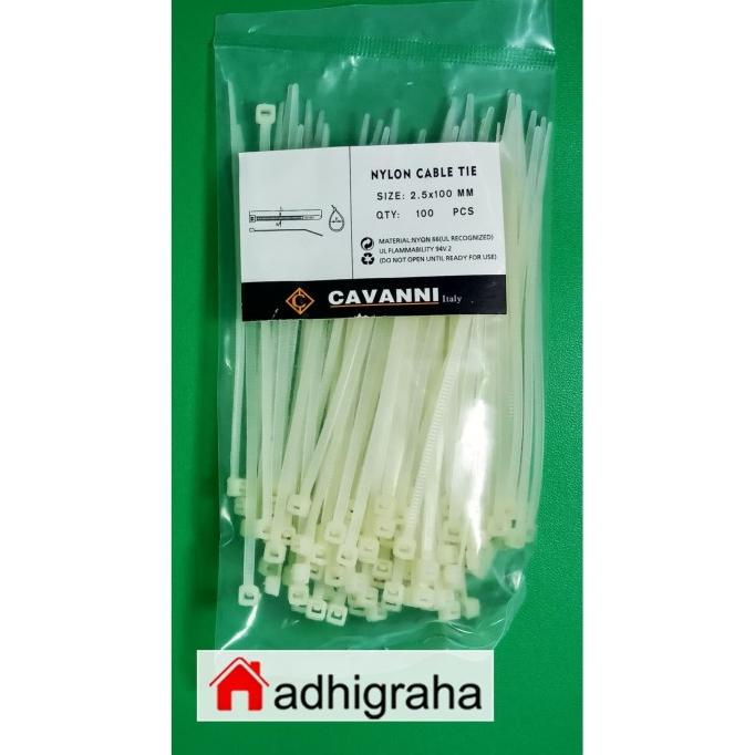 

Kabel Tis 2.5 X 100Mm Putih Cavanni (100Pcs) Cable Ties