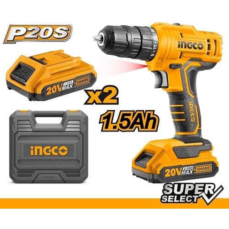 CIDLI20031 CORDLESS IMPACT DRILL BOR BATERAI TEMBOK BETON 20V INGCO