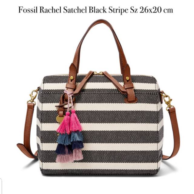 Tas Fossil Rachel Satchel Black Stripe