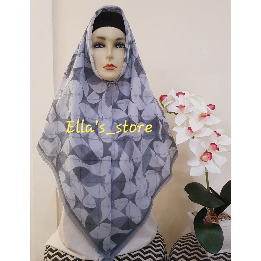 Hijab Segi Empat Voal Square Motif Laudya Chintya BellaTerbaru / Hijab Voal Motif Premium Lasercut /
