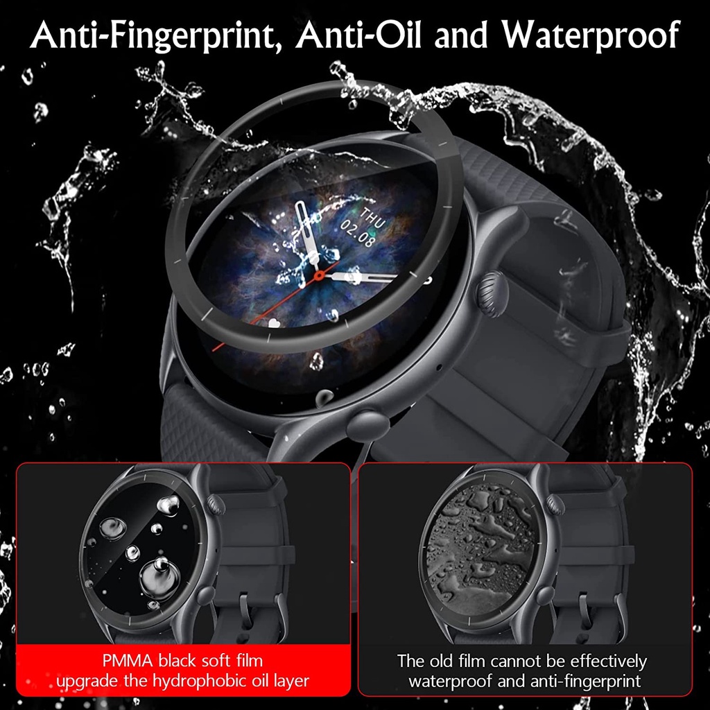 1pc Film Pelindung Layar Smartwatch Amazfit GTS 3 / GTR 3 Pro Bahan TPU Transparan Anti Gores