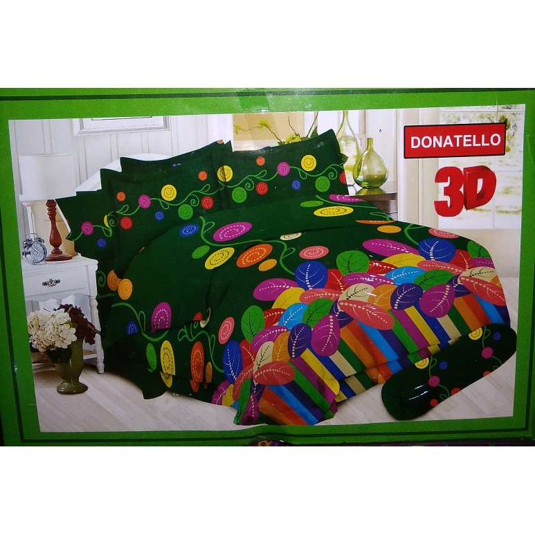 SPREI BONITA DONATELLO No.1 KING 180 SEPRAI HIJAU TUA DAUN WARNA WARNI