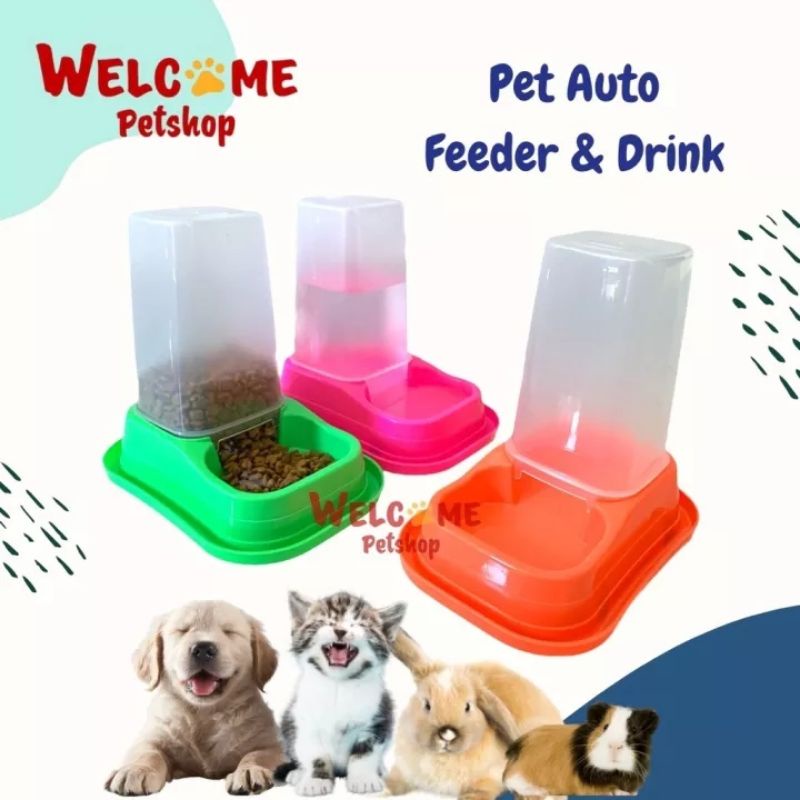 Pet Auto Feeder &amp; Drink / Tempat Makan Minum Anjing Kucing Kelinci