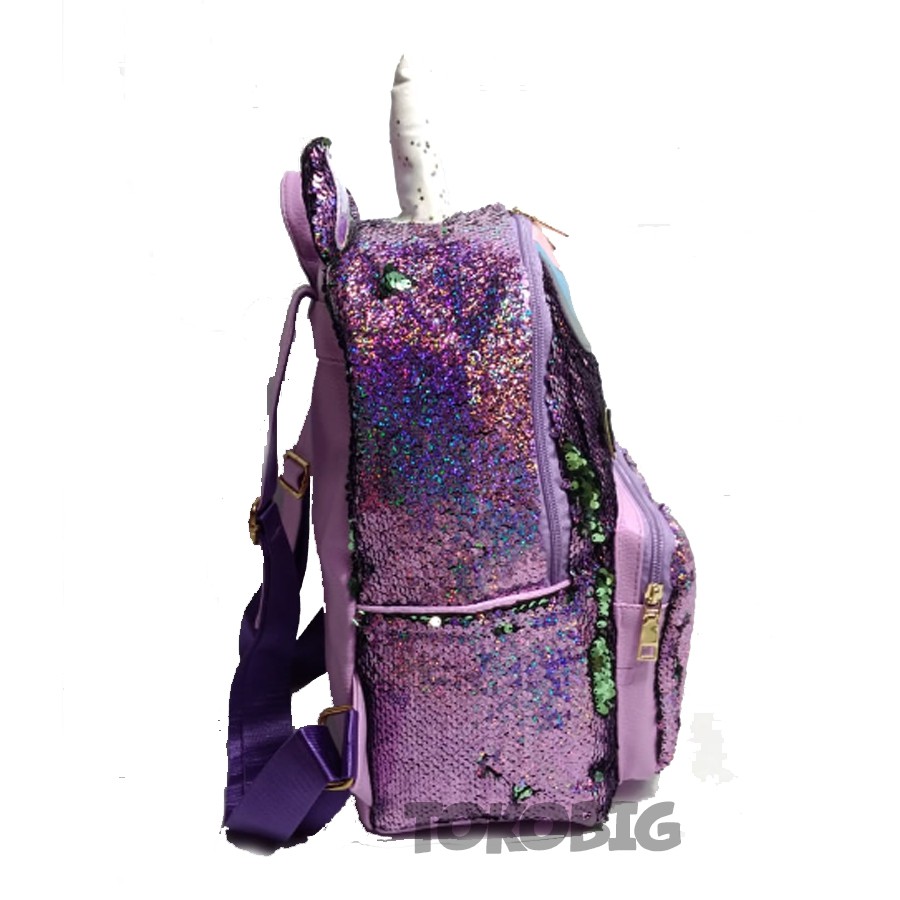 Tas Ransel Sequin Poni Tas Anak Perempuan Bisa Berubah Ketika Diusap