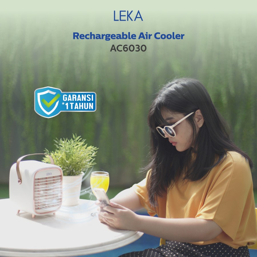 LEKA AC6030 Rechargeable Air Cooler - Portable Kipas Angin AC Mist Uap
