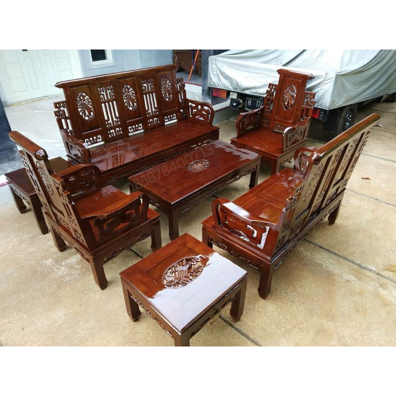 KURSI TAMU 3211+MEJA FULL KAYU JATI KURSI TAMU JUMBO KURSI TAMU MINIMALIS KURSI UKIRAN JEPARA MEJA R