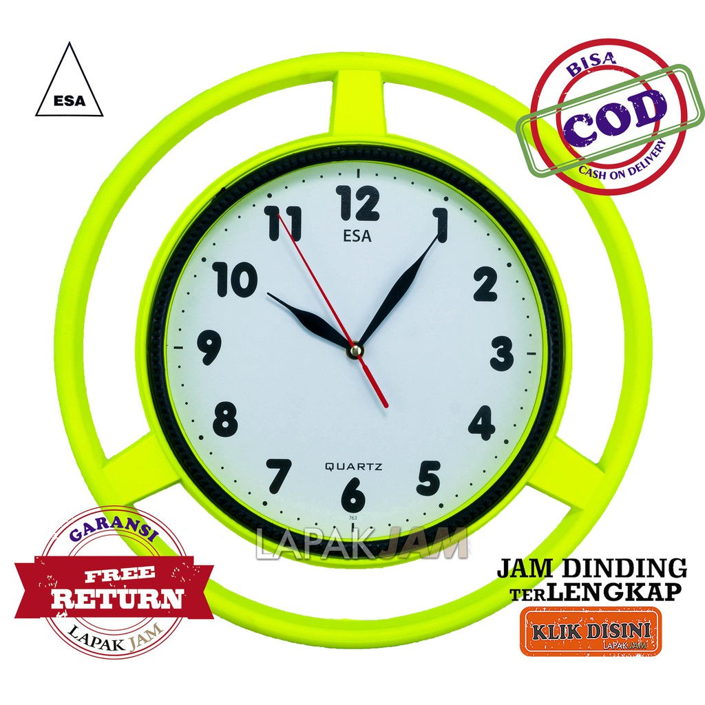 Jam Dinding Besar Murah Wall Clock Hiasan Dinding Unik ESA FLUORESCENT 365