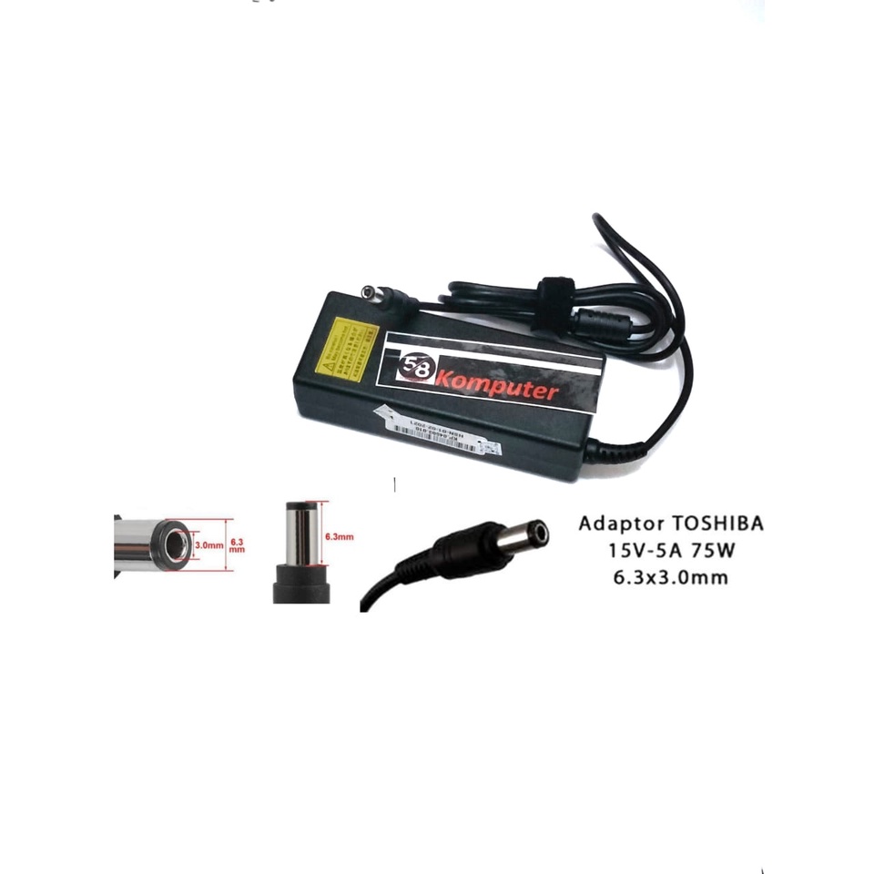 Adapter Charger Toshiba Protege 3500 3505 4000 4005 4010  M100 15V 5A 75W 6.3.3.0