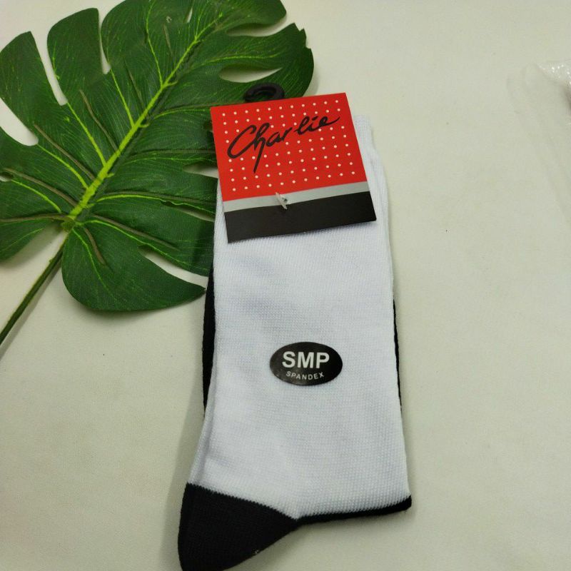 kaos kaki sekolah hitam polos ukuran anak SMP bahan spandek polyester  harga perpasang