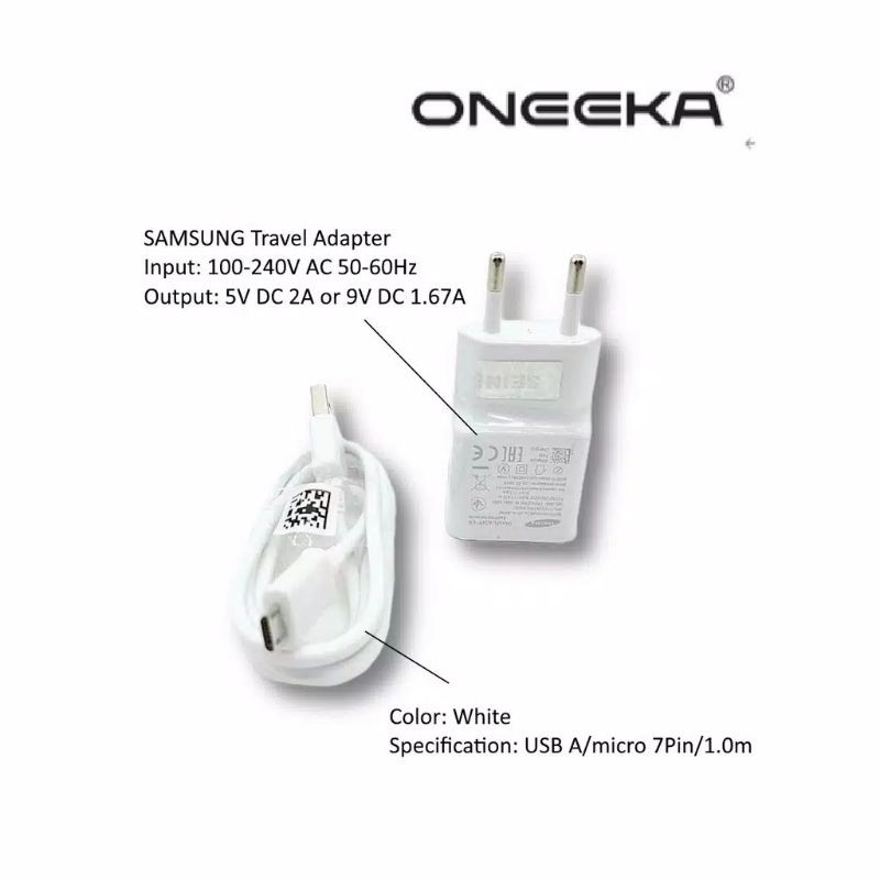 Charger Samsung ORIGINAL 2A Dengan Kabel Micro USB Adaptif Pengisian Cepat Fast charging