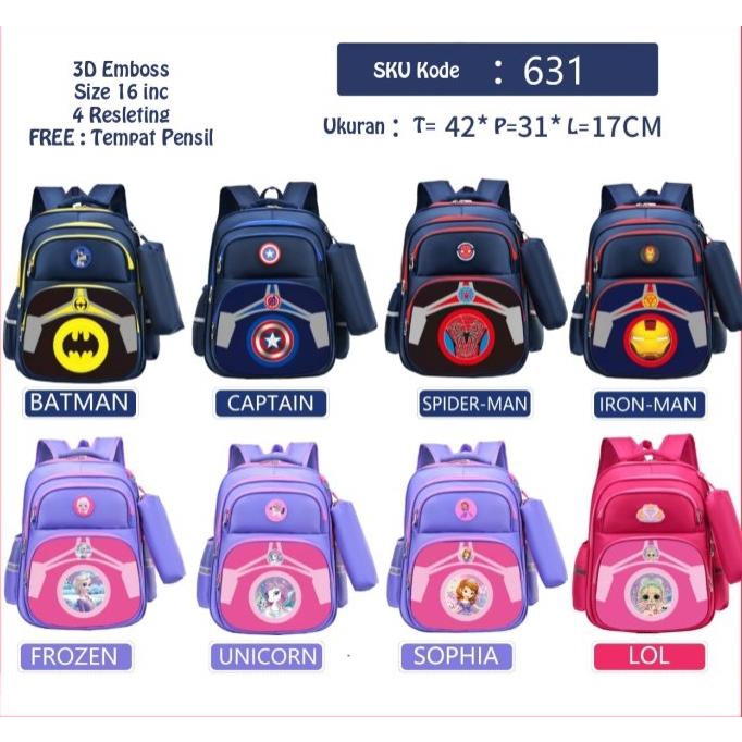 RANSEL SEKOLAH ANAK PEREMPUAN - TAS ANAK SD CEWEK KARAKTER LITTLE PONY SDD55453C